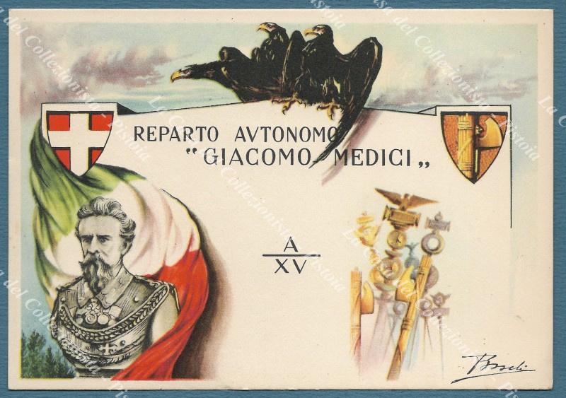 BOSCHI. REPARTO AUTONOMO GIACOMO MEDICI. Cartolina d'epoca, anni 1920
