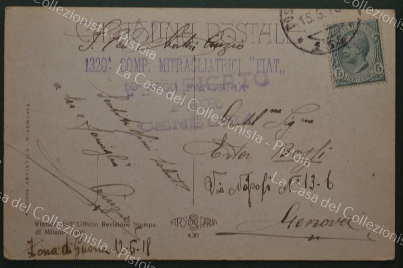 Posta militare. CENSURA 1320 COMP. MITRAGLIATRICI FIAT.
