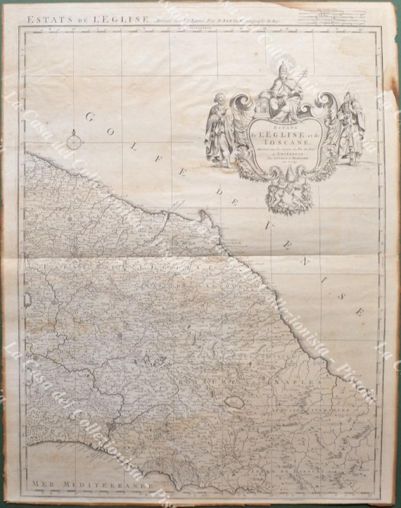 Stato della Chiesa. ESTATS de L’EGLISE et de TOSCANE. Amsterdam, Covens et Mortier, fine ‘600.