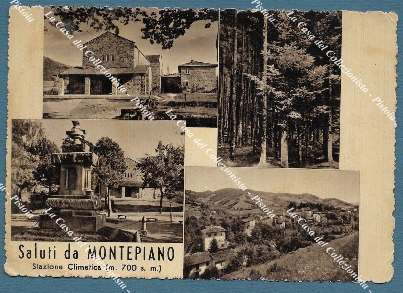 MONTEPIANO, Prato. Saluti da. Cartolina viaggiata nel 1950