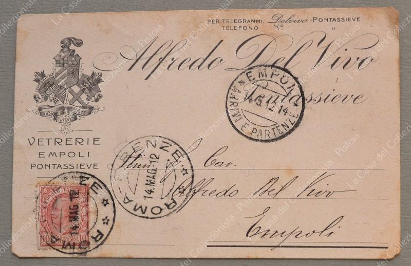 PONTASSIEVE, Firenze. Vetrerie Del Vivo. Cartolina d'epoca commerciale viaggiata