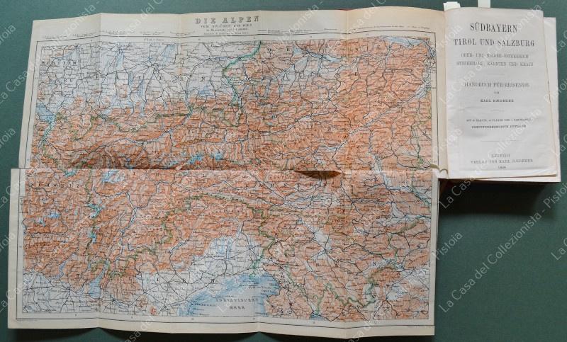 (Trentino - Tirolo) BAEDEKER KARL. SUD BAYERN TIROL UND SALZBURG. Lipsia, 1908