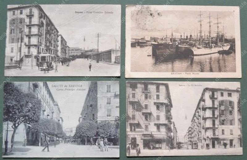 SAVONA. 4 cartoline d'epoca viaggiata nel 1917 - 1922.