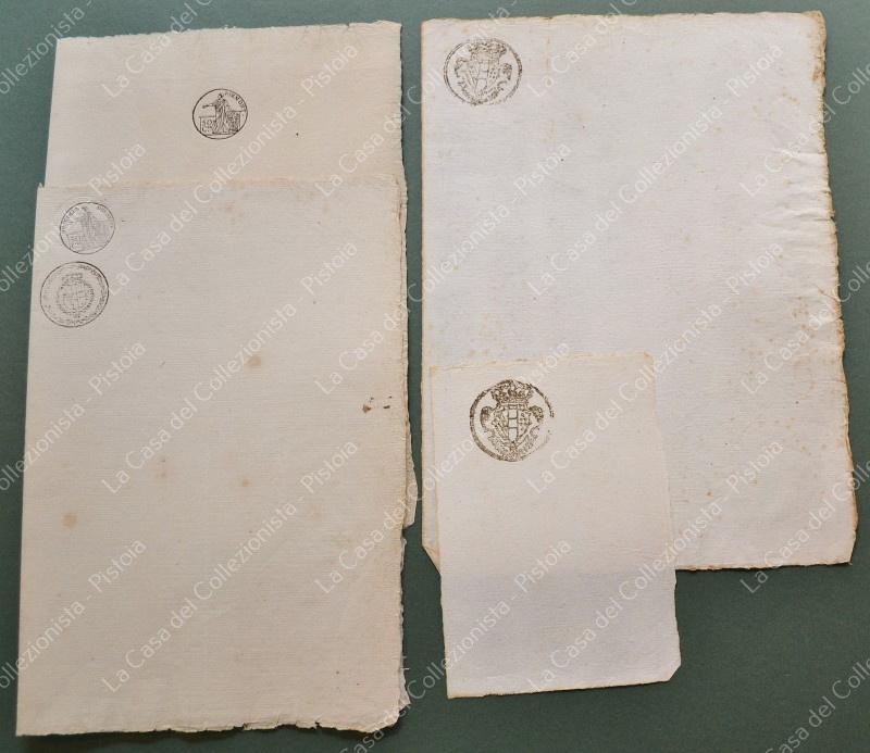 CARTA BOLLATA NUOVA periodo preunitario (fine 1700 - inizio 1800). 4 fogli