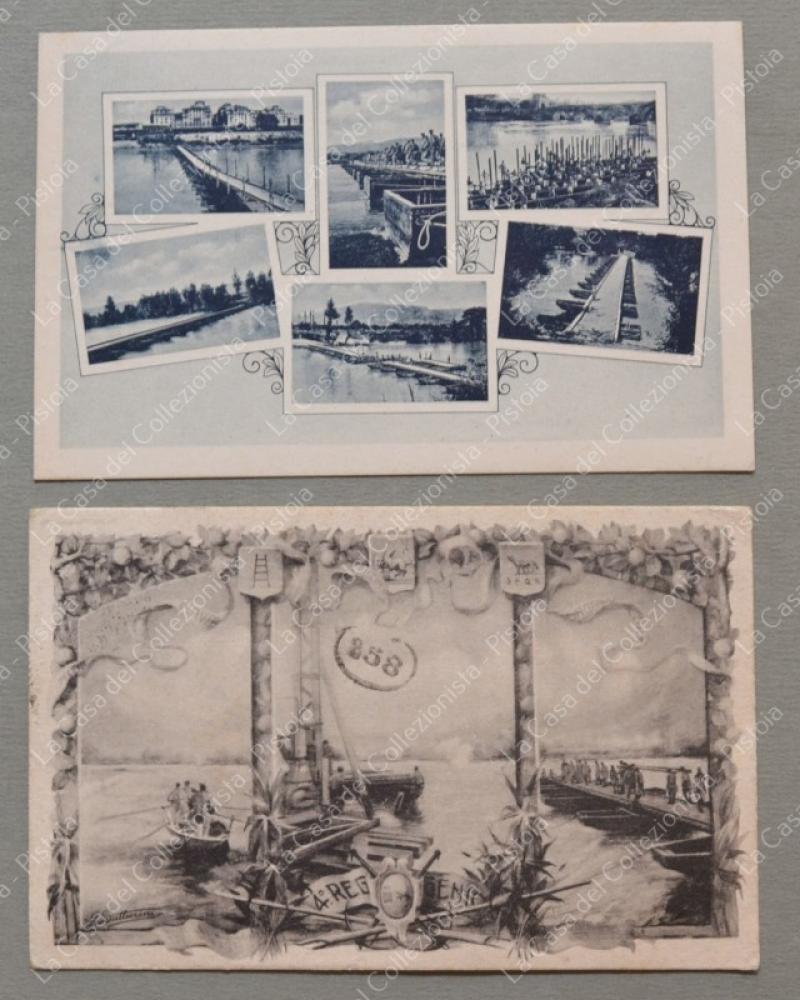 PONTIERI LAGUNARI. 2 cartoline d'epoca, una viaggiata