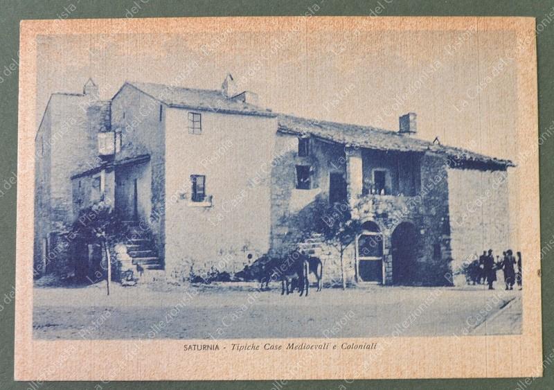 SATURNIA, Grosseto. Case Medievali e Coloniali. Cartolina d'epoca anno 1940