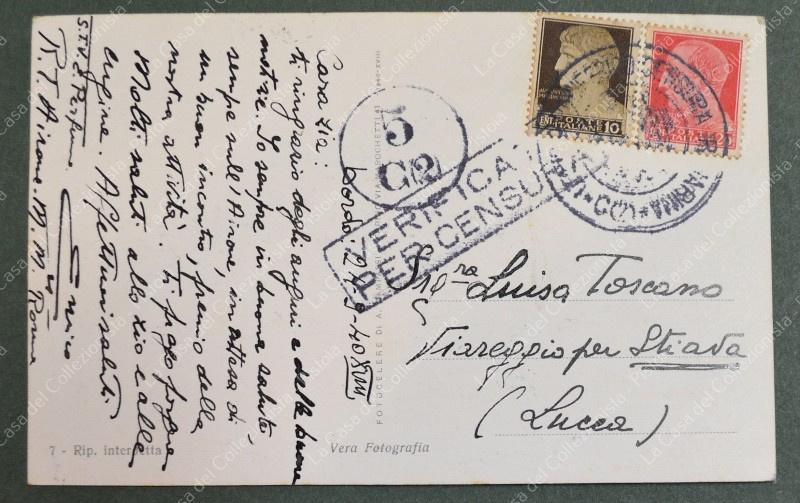 Storia postale militare. R. T. AIRONE. Cartolina scritta da bordo il 24.9.1940