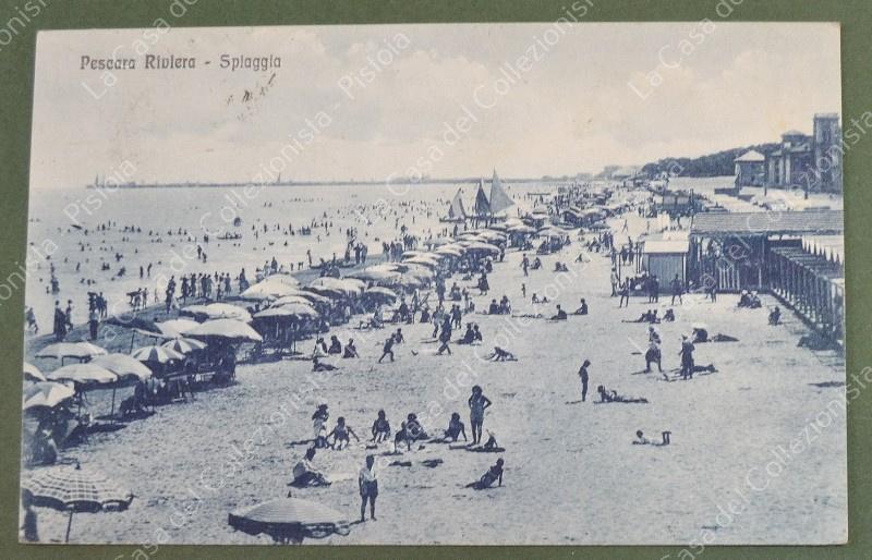 PESCARA Riviera. Cartolina d'epoca viaggiata nel 1933