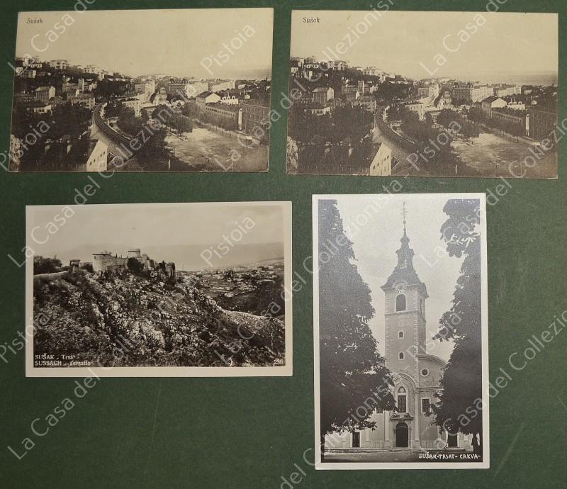 SANSEGO, SUSAK. isola della Croazia. 4 cartoline d'epoca, anni 1930