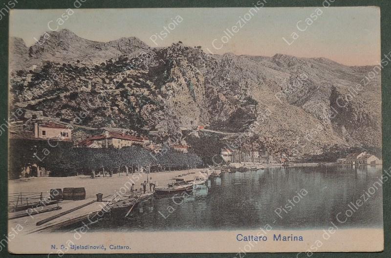 MONTENEGRO, CATTARO MARINA. Cartolina d'epoca viaggiata