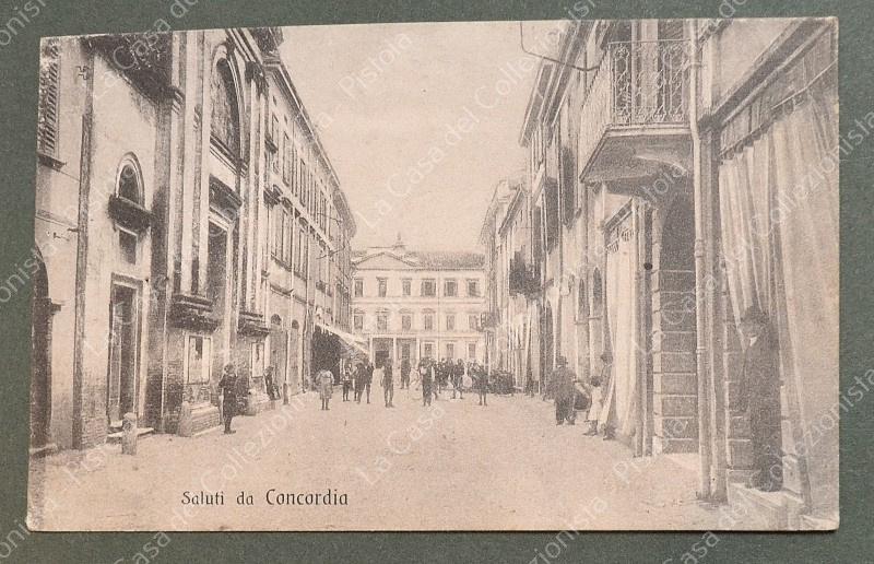 CONCORDIA, Modena. Saluti da. Cartolina d'epoca viaggiata
