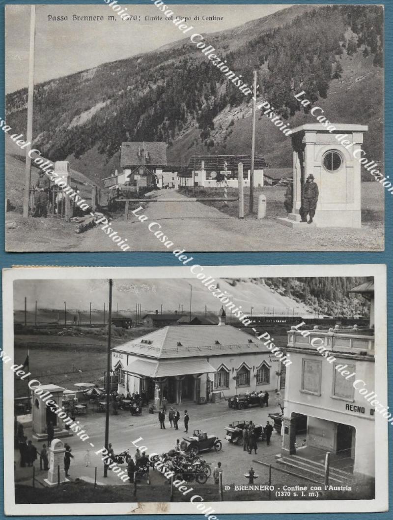 PASSO DEL BRENNERO, Bolzano. 2 cartoline viaggiate nel 1934 e 1938.