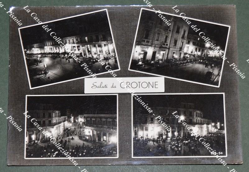 CROTONE. Saluti da. Cartolina d'epoca formato grande, viaggiata