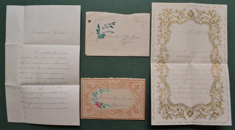 VALENTINE. 2 buste e 2 lettere del 1885 e 1887.
