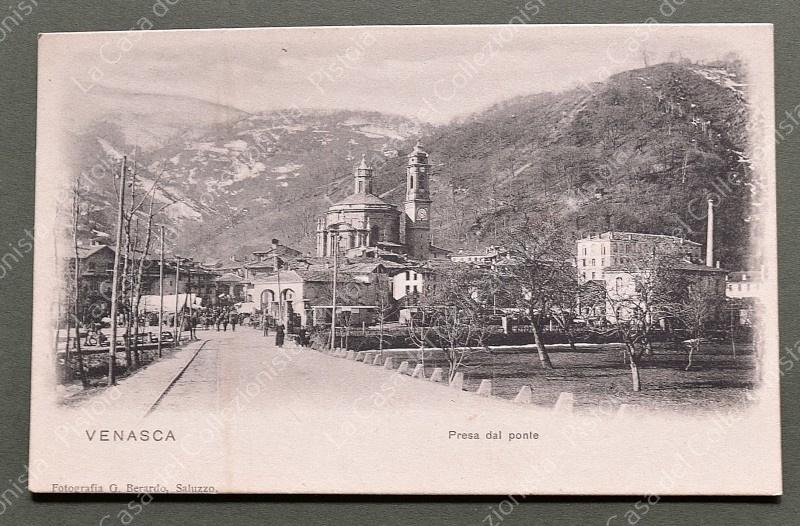 VENASCA, Cuneo. Veduta del Ponte. Cartolina d'epoca, primi 1900