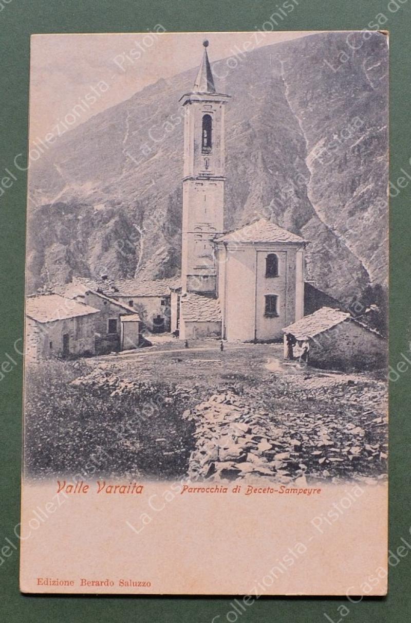 BECETO - SAMPEYRE, Valle Varaita, Cuneo. Cartolina d'epoca inizio 1900