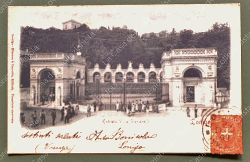 LONIGO, Vicenza. Entrata Villa Giovanelli. Cartolina d'epoca viaggiata