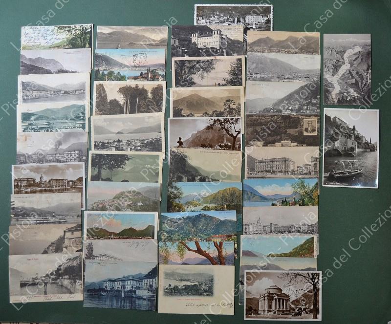 LAGO DI COMO. Varie località. 40 cartoline d'epoca. 37 viaggiate 1900 - 1930