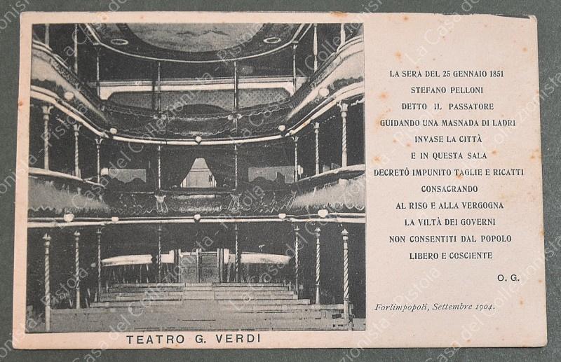 FORLIMPOPOLI. Teatro G.Verdi. Cartolina d'epoca viaggiata