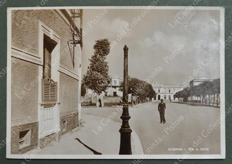 AVERSA, Napoli. Via Diaz. Cartolina d'epoca viaggiata