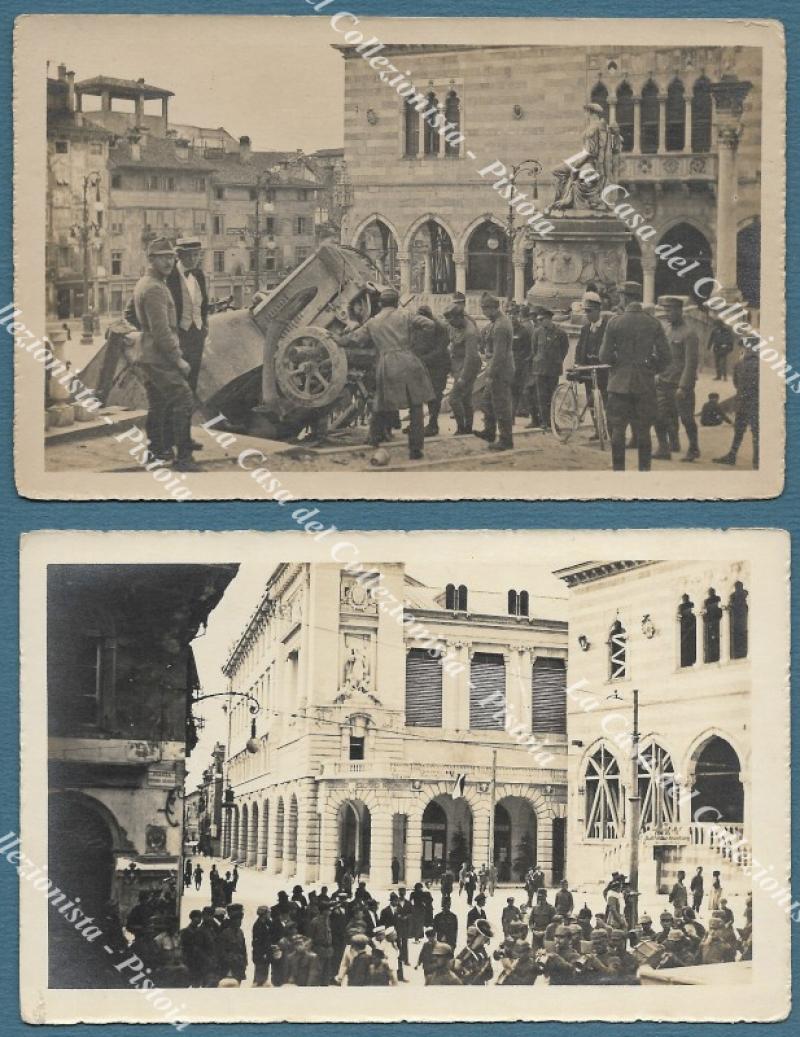 UDINE. Durante l'invasione. 2 cartoline d'epoca, circa 1916