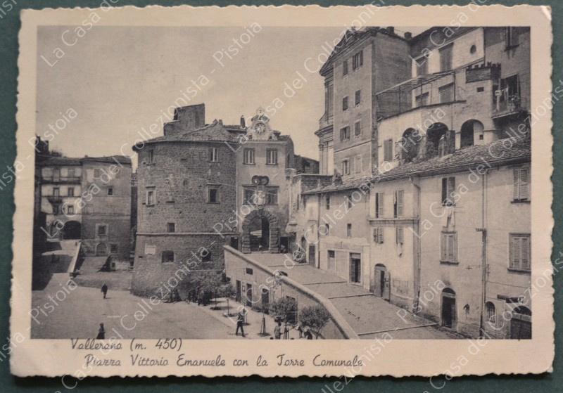 VALLERANO, Viterbo. Piazza V. Emanuele. Cartolina d'epoca viaggiata