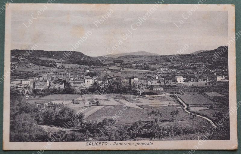 SALICETO, Cuneo. Veduta. Cartolina d'epoca viaggiata