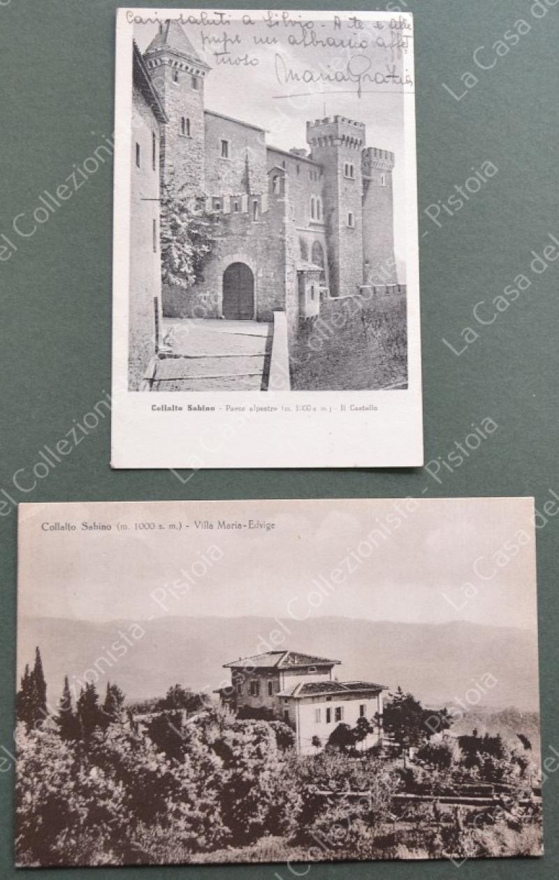 COLLALTO SABINO, Rieti. 2 cartoline d'epoca viaggiate anni 1950.