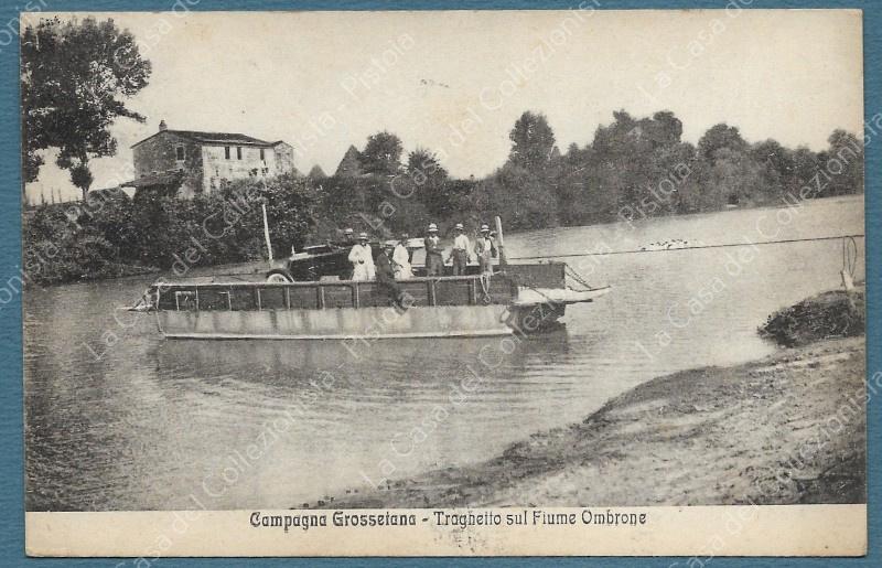 CAMPAGNA GROSSETANA, Grosseto. Traghetto sul fiume Ombrone. Cartolina viaggiata