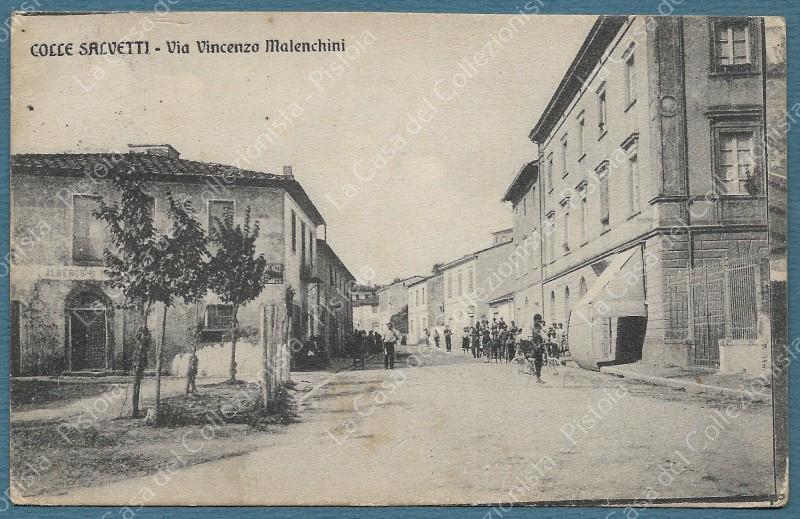 COLLESALVETTI, Livorno. Via Malenchini. Cartolina d'epoca
