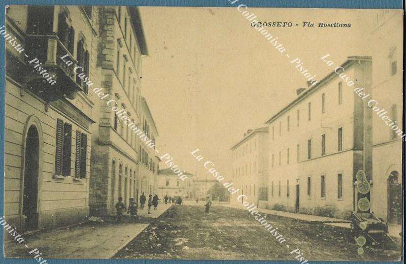 GROSSETO. Via Roseliano. Cartolina viaggiata nel 1921.