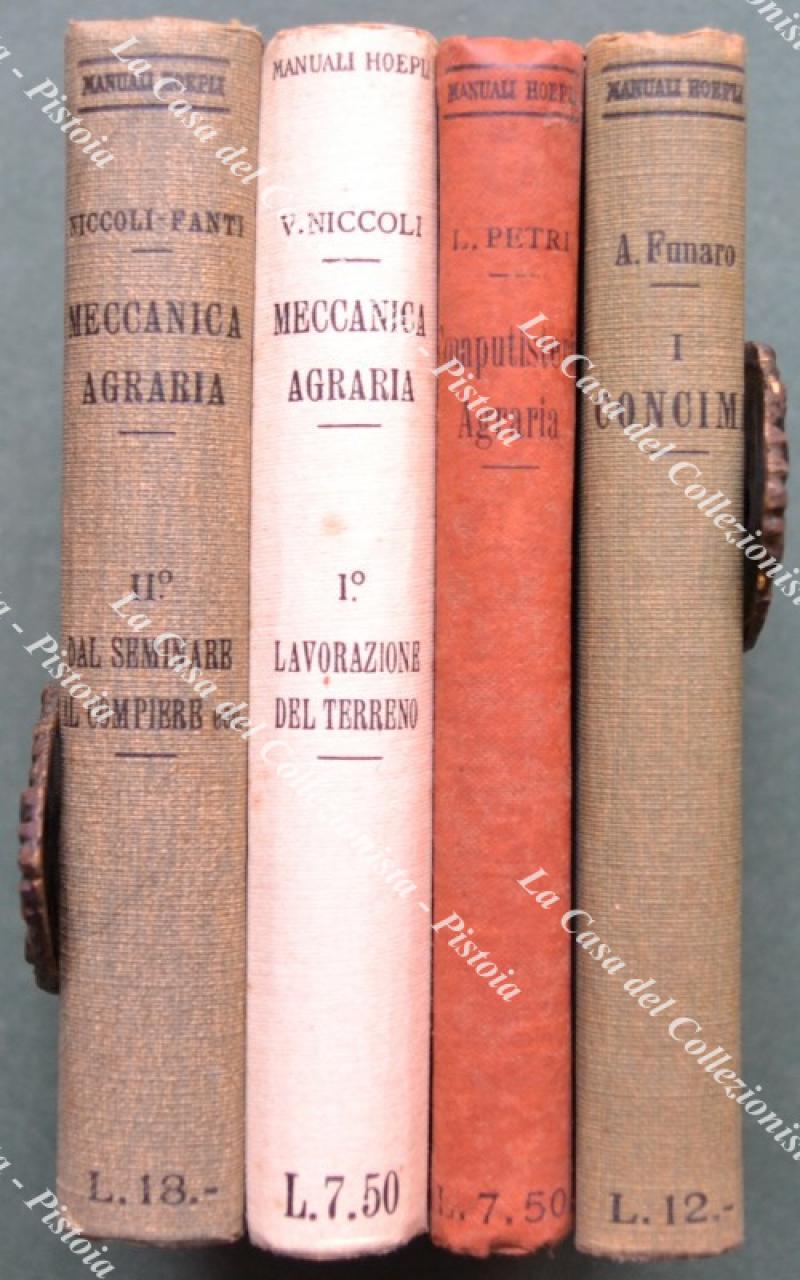 Agraria, manuali Hoepli. Insieme di 4 manuali
