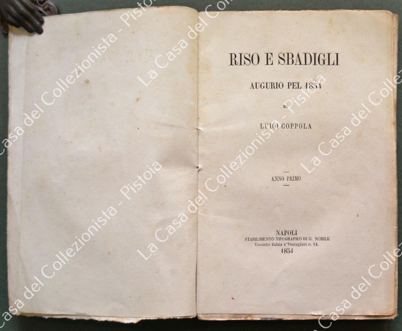 Strenna. COPPOLA LUIGI. RISO E SBADIGLI. Augurio pel 1854. Napoli, Nobile, 1854