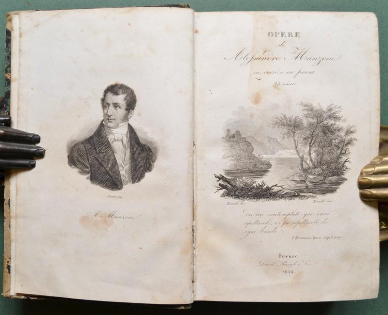 MANZONI ALESSANDRO. OPERE IN VERSI E IN PROSA. Firenze, David Passigli, 1836.