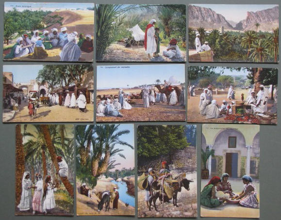 SOGGETTI ARABI. Insieme di 10 cartoline a colori.