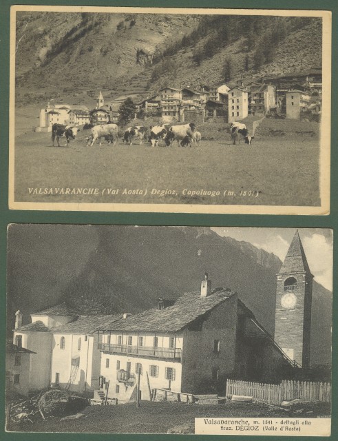 VALSAVARANCHE. Val d'Aosta. Due cartoline d'epoca di Degioz