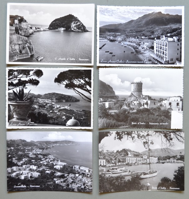 Campania. ISCHIA. Sei cartoline d'epoca (5 viaggiate nel 1956 - 1957).