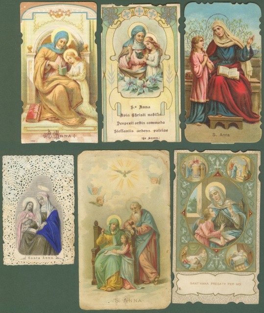S. ANNA. 6 santini (holycards). Fine '800, inizio '900.
