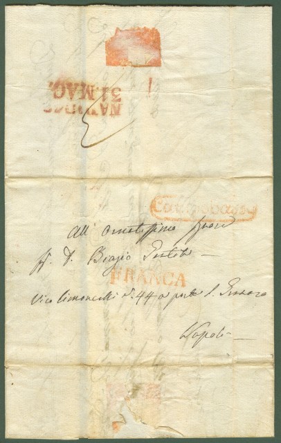 Prefilatelia. REGNO DI NAPOLI. Lettera del 1842