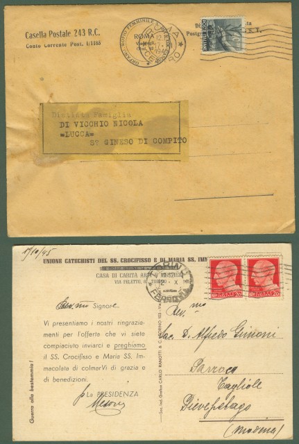 Luogotenenza. Tariffa stampe.