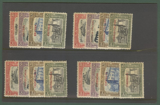 Colonie. ERITREA, CIRENAICA, SOMALIA, TRIPOLITIANIA. Anno 1929, Milizia 2°. Quattro serie nuove