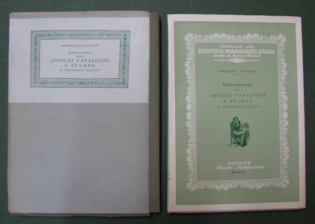 Bibliografia degli antichi cataloghi a stampa di biblioteche italiane (Secoli XVII e XVIII).