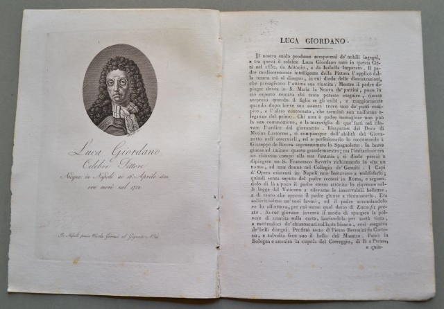 REGNO DI NAPOLI. Campania. GIORDANO LUCA, nato in Napoli nel 1632,  ivi morì nel 1705. Celebre pittore