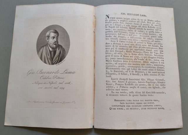 REGNO DI NAPOLI. Campania. GIO. BERNARDO LAMA, nato a Napoli nel 1506, ivi morì nel 1579. Celebre pittore.