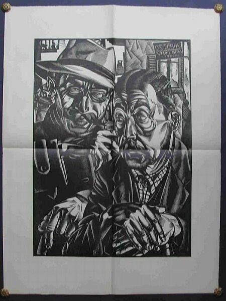 Aldo Patocchi. L'INSINUAZIONE. Xilografia anno 1932.