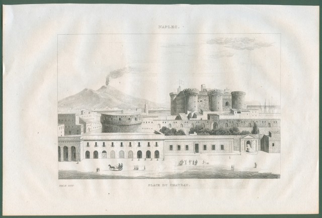 NAPOLI. Piazza Castello.  Da Italie Pittoresque anno 1836.