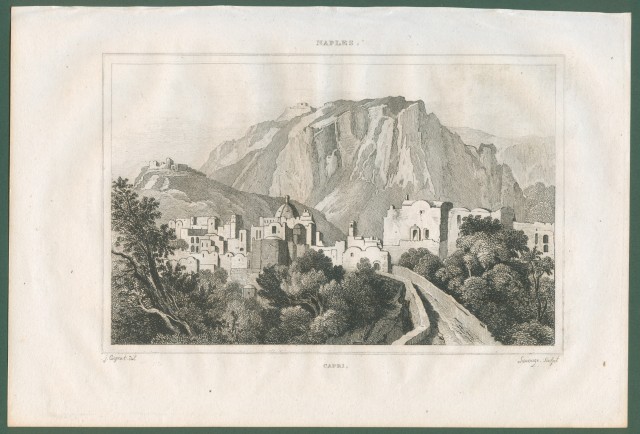 CAMPANIA. Capri, veduta generale del paese. Da Italie Pittoresque anno 1836